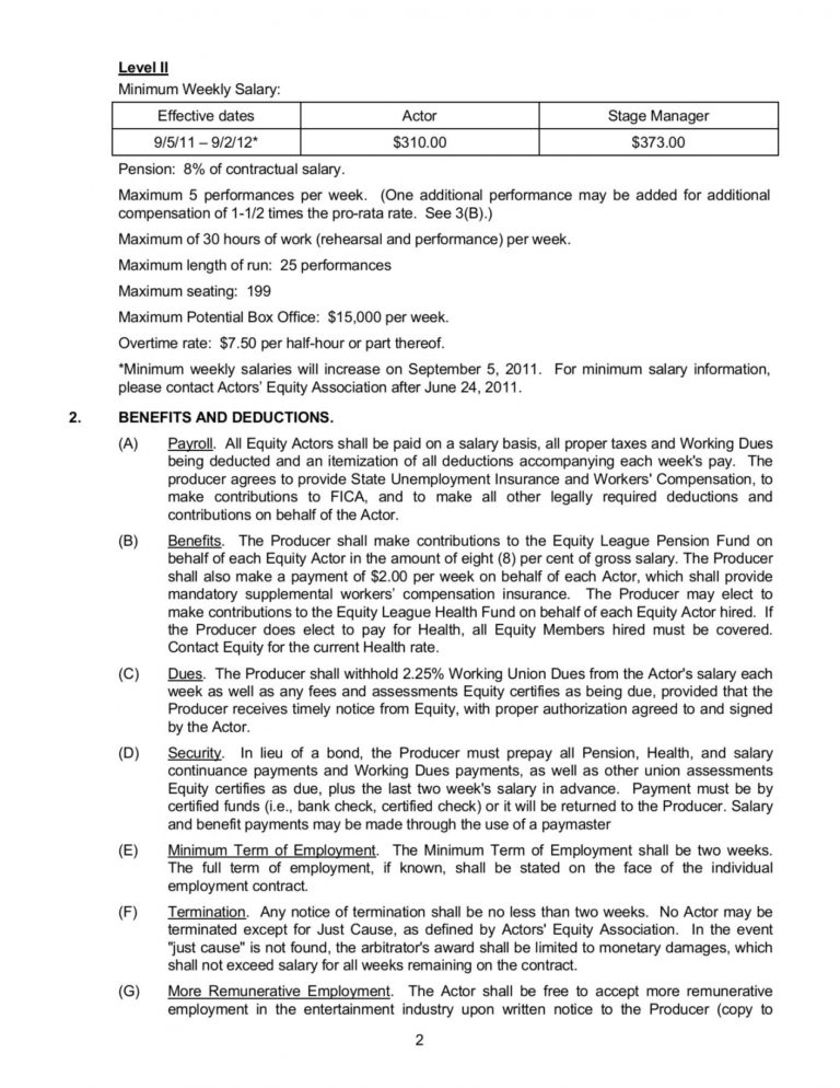 Free Special Appearance Agreement Terms Conditions And Work Rules