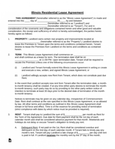 printable free illinois standard residential lease agreement template standard residential lease agreement template