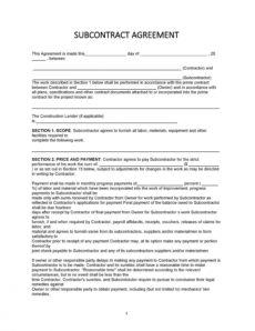 printable need a subcontractor agreement? 39 free templates here general contractor agreement template free