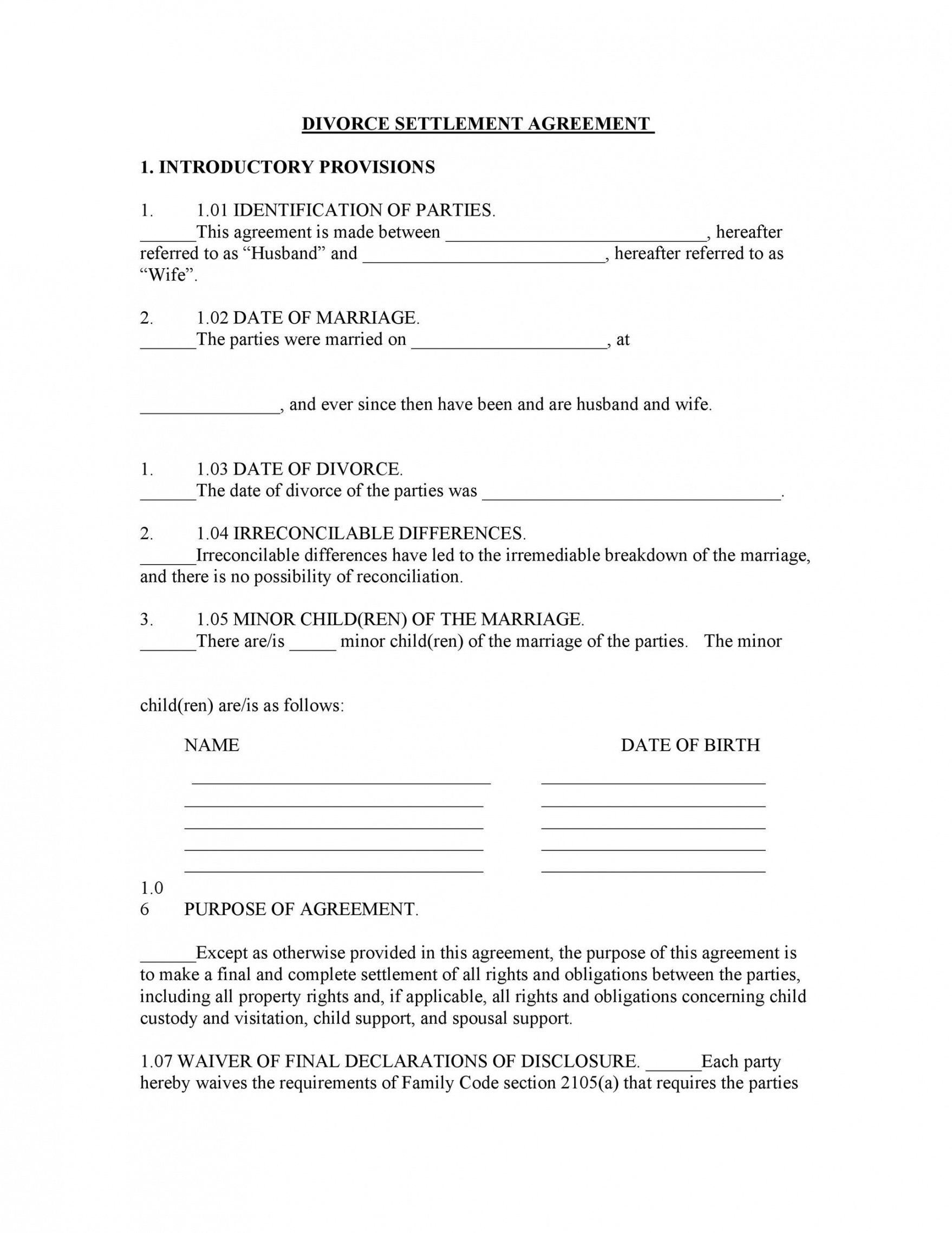sample 42 divorce settlement agreement templates 100% free ᐅ divorce settlement agreement template sample