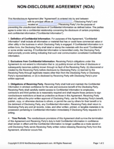 sample nondisclosure agreement nda template  sample international nda agreement template word