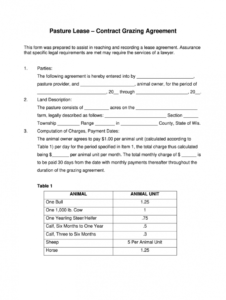 sample pasture contract  fill online printable fillable blank pasture lease agreement template doc