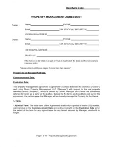 42 simple property management agreements word  pdf ᐅ simple property management agreement template