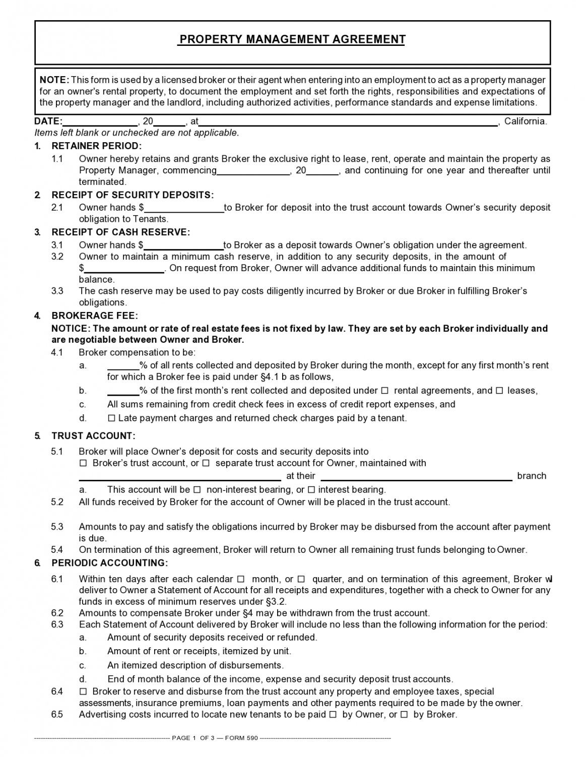 Management Agreement Template