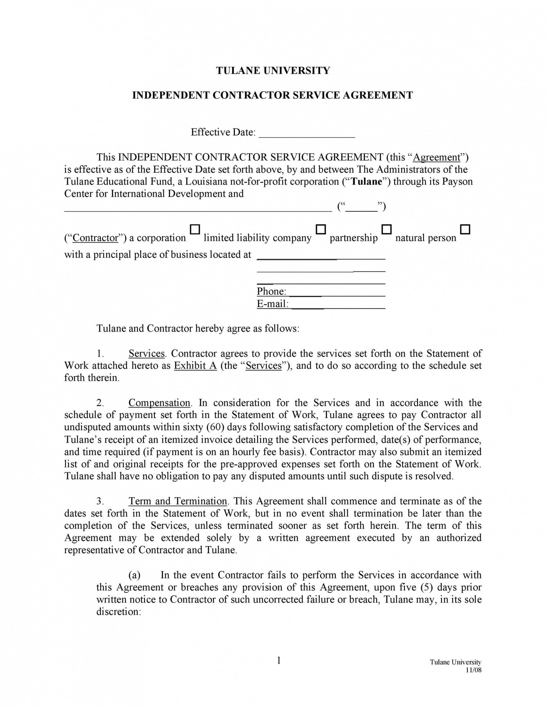 50 Professional Service Agreement Templates Contracts Service Provision Agreement Template 