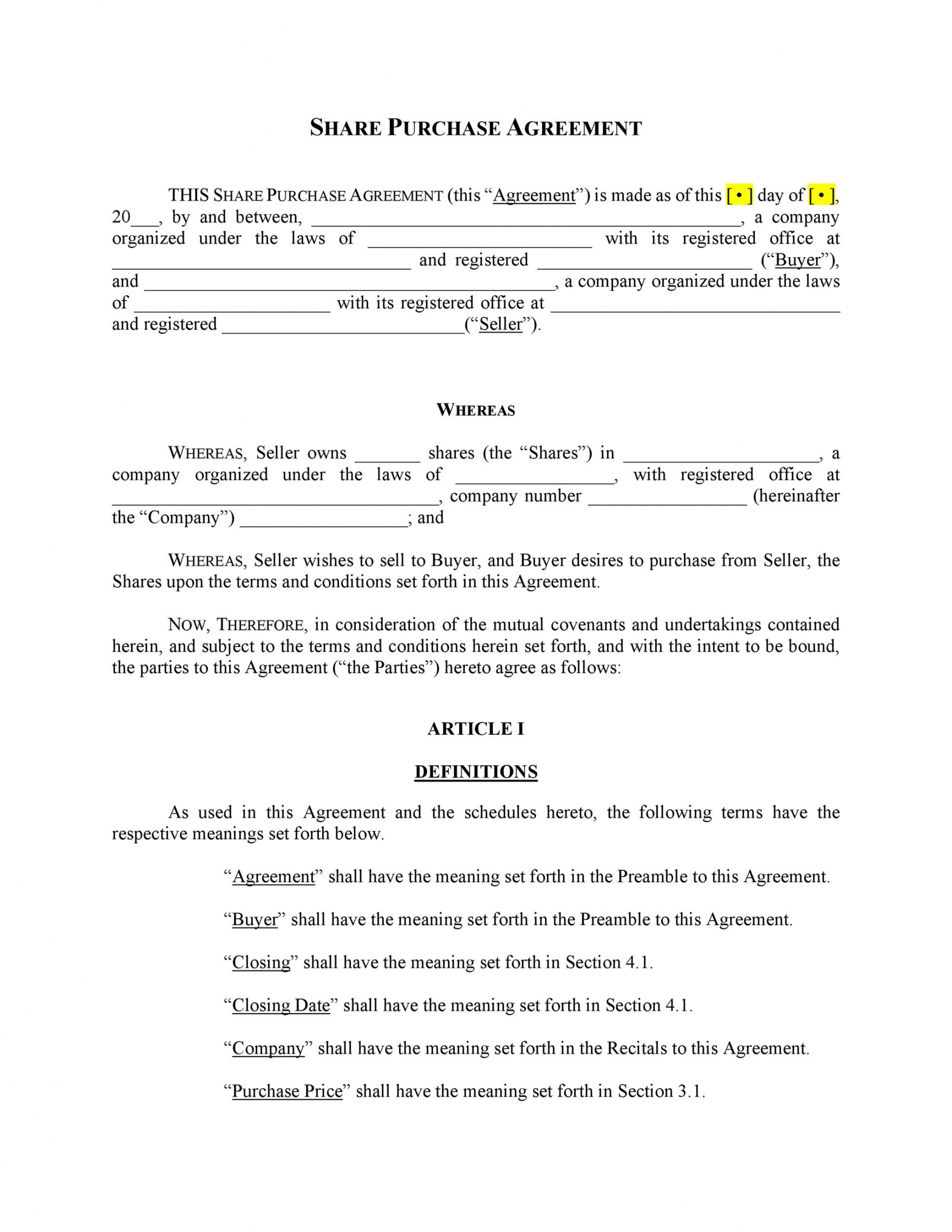 Free 37 Simple Purchase Agreement Templates Real Estate Business Sale 