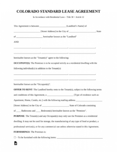 free colorado standard residential lease agreement template apt lease agreement template example