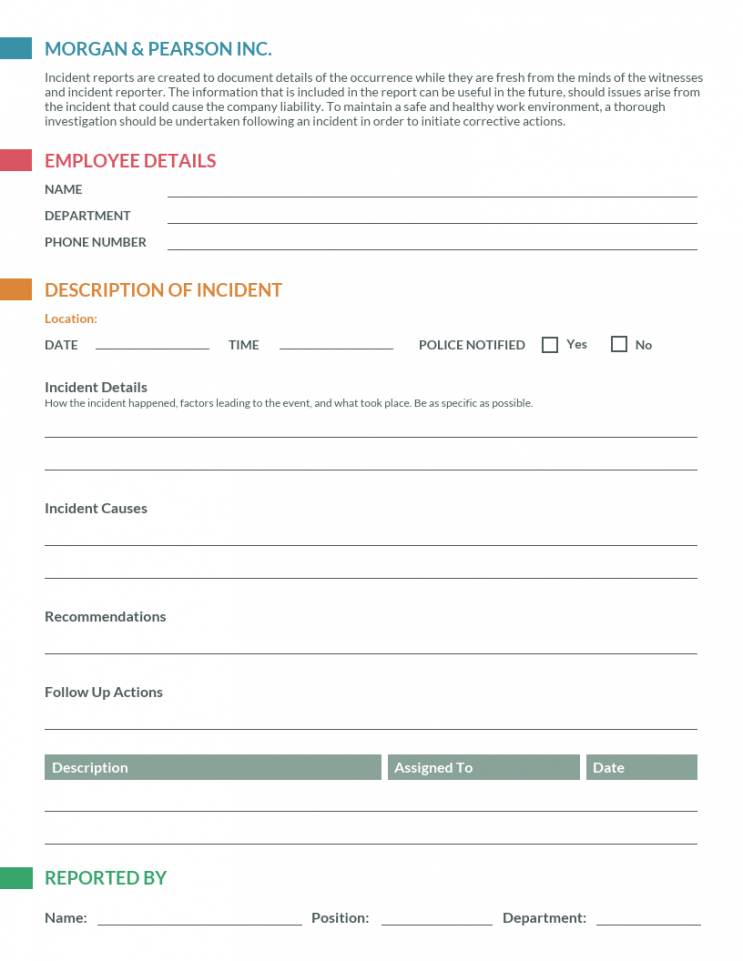 free how to write an effective incident report  templates accident investigation form template sample