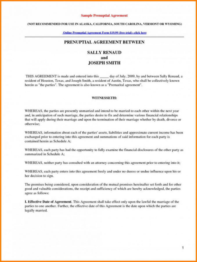 Post Nuptial Agreement Template