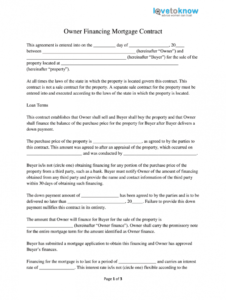 owner finance papers  fill online printable fillable financial agreement template free excel
