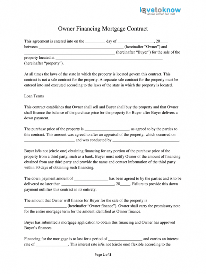 Owner Finance Papers Fill Online Printable Fillable Financial Agreement 