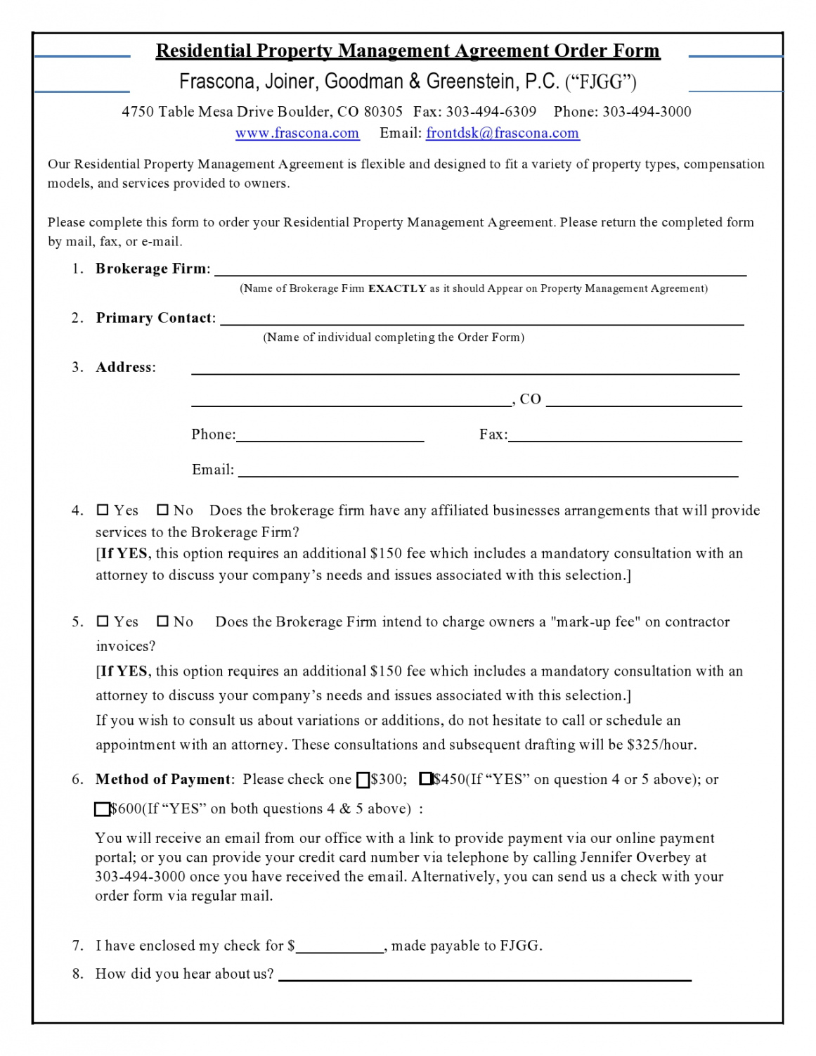 Simple Property Management Agreement Template