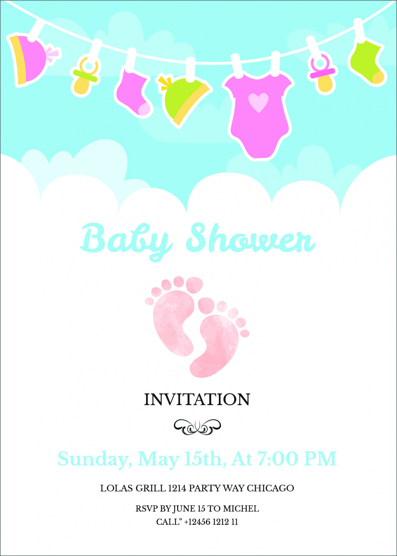 Printable Free Editable Baby Shower Invitation Card Templates Baby