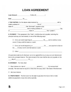 printable free loan agreement templates  pdf  word  eforms  free financial agreement template free sample