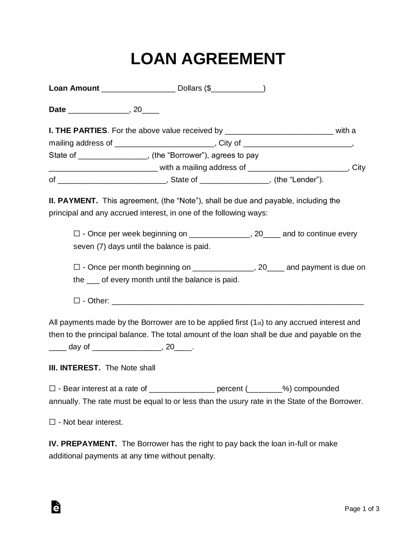 printable free loan agreement templates  pdf  word  eforms  free financial agreement template free sample