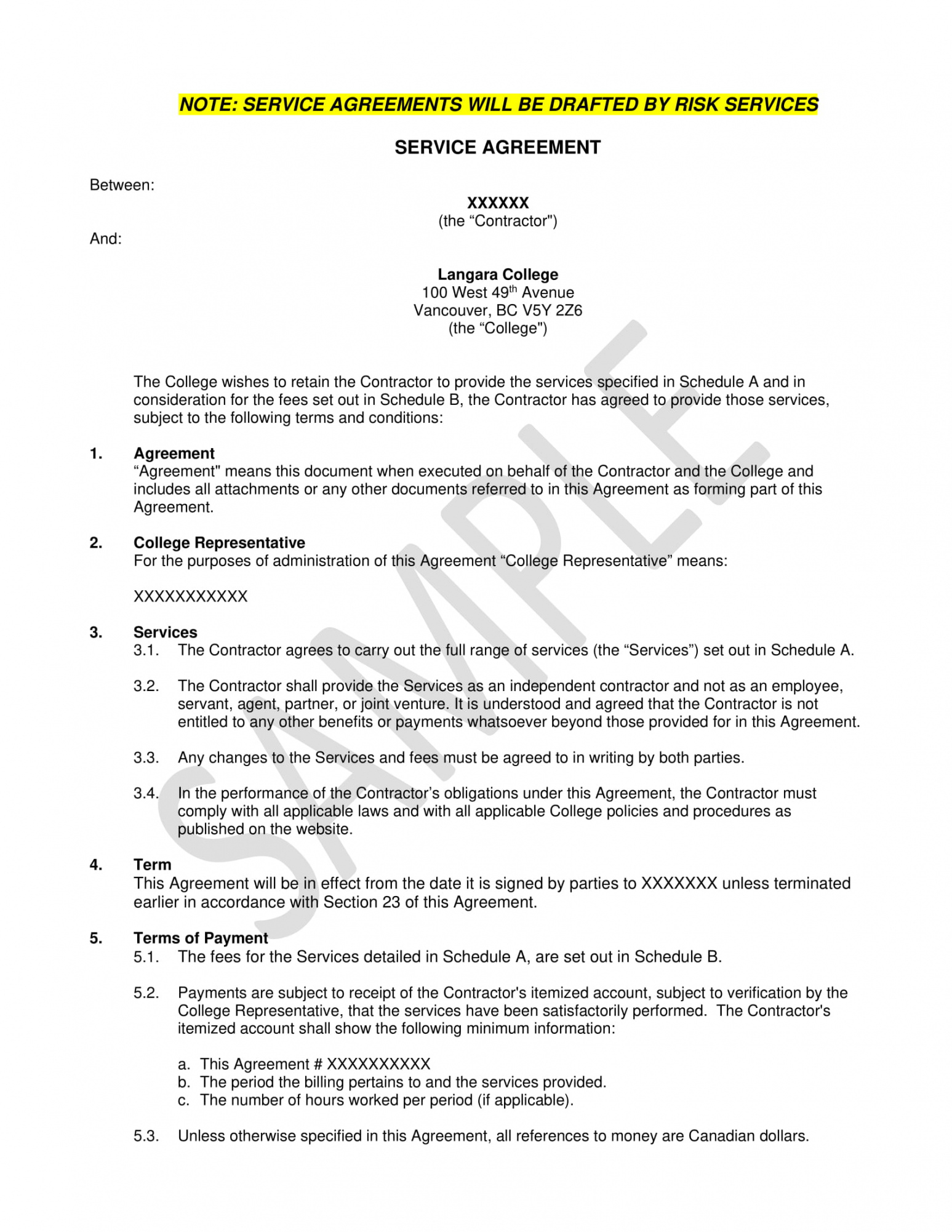 Sample 11 Service Agreement Contract Template Examples Pdf Word Service