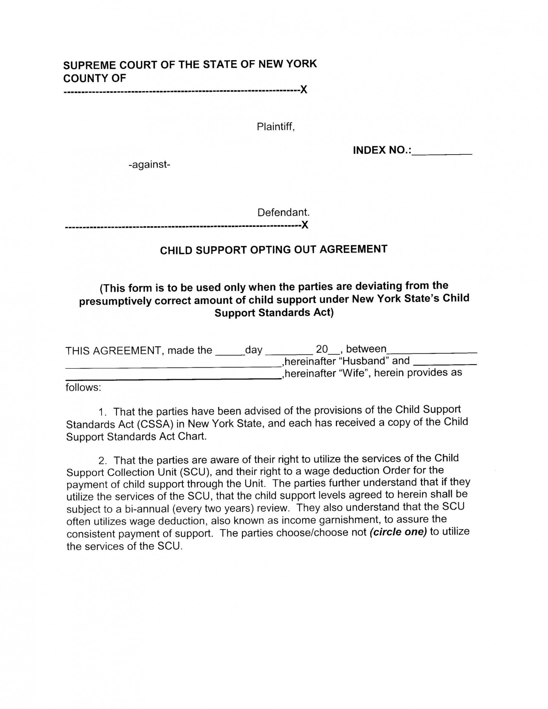 Child Support Agreement Template Texas