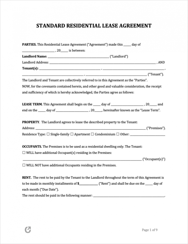 free simple lease agreement download