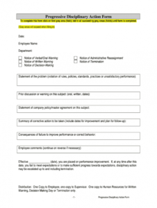 sample progressive discipline template  fill online printable progressive discipline form template word