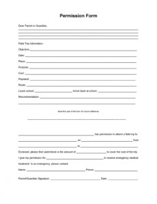 35 permission slip templates &amp;amp; field trip forms field trip release form template