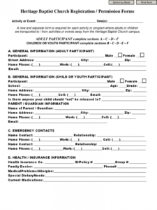 church registration form  2 free templates in pdf word youth retreat registration form template pdf