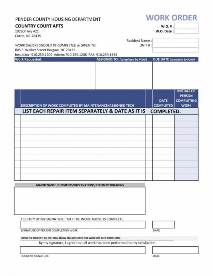 editable 43 work order templates download  pdf work order format!! completion of work form template