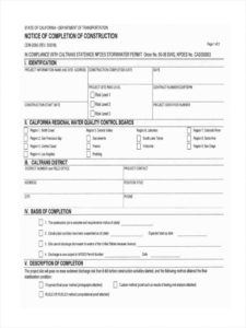 editable free 6 notice of completion forms in ms word  pdf completion of work form template word