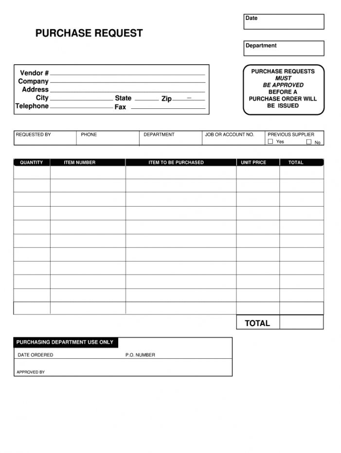 editable purchase request form  fill online printable fillable purchasing requisition form template pdf