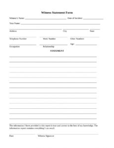 employee witness statement form