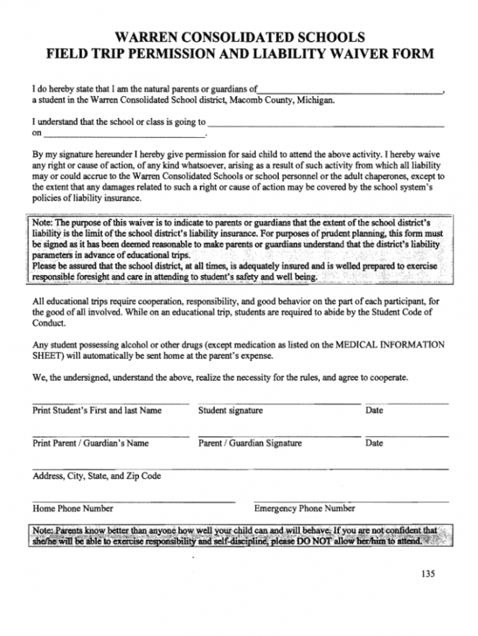 Free Field Trip Permission Slip Fill Out And Sign Printable Pdf