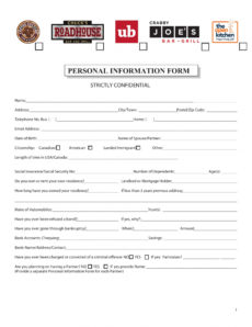 free free 16 personal information forms in pdf  ms word  excel personal information request form template doc