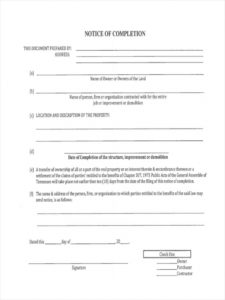 free free 6 notice of completion forms in ms word  pdf completion of work form template