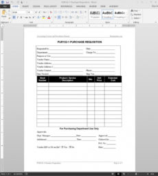 free purchase requisition template  pur1021 purchasing requisition form template
