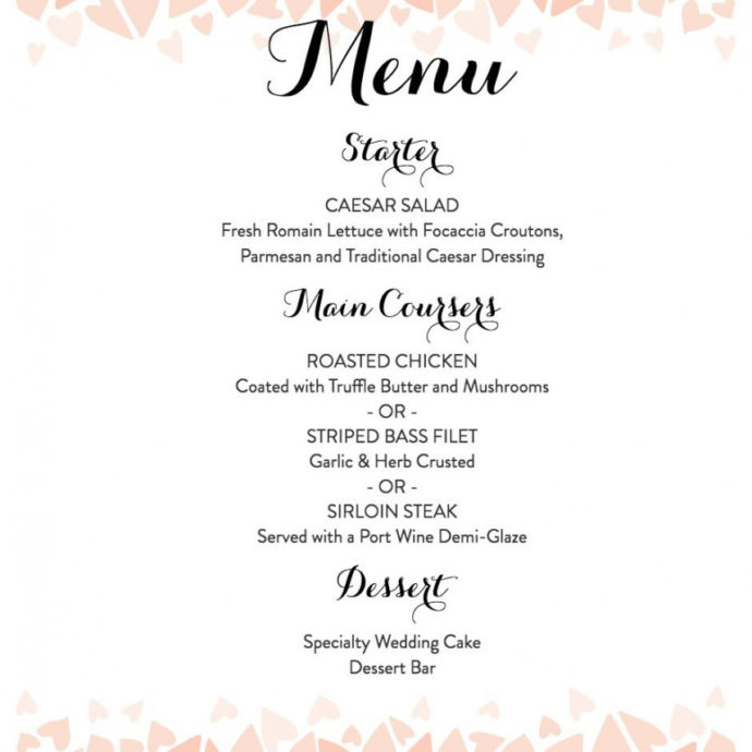 Free Template Download A Free Wedding Menu Template For Rsvp Wedding