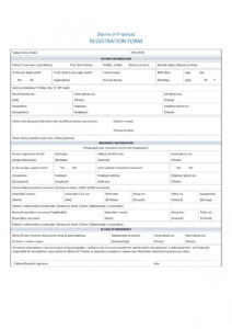 patient registration form template ~ addictionary doctor application form template pdf