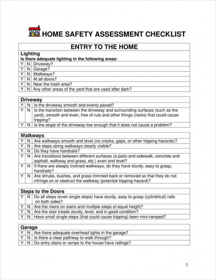 Printable 4 Home Safety Assessment Templates Pdf Doc Free Home Care 