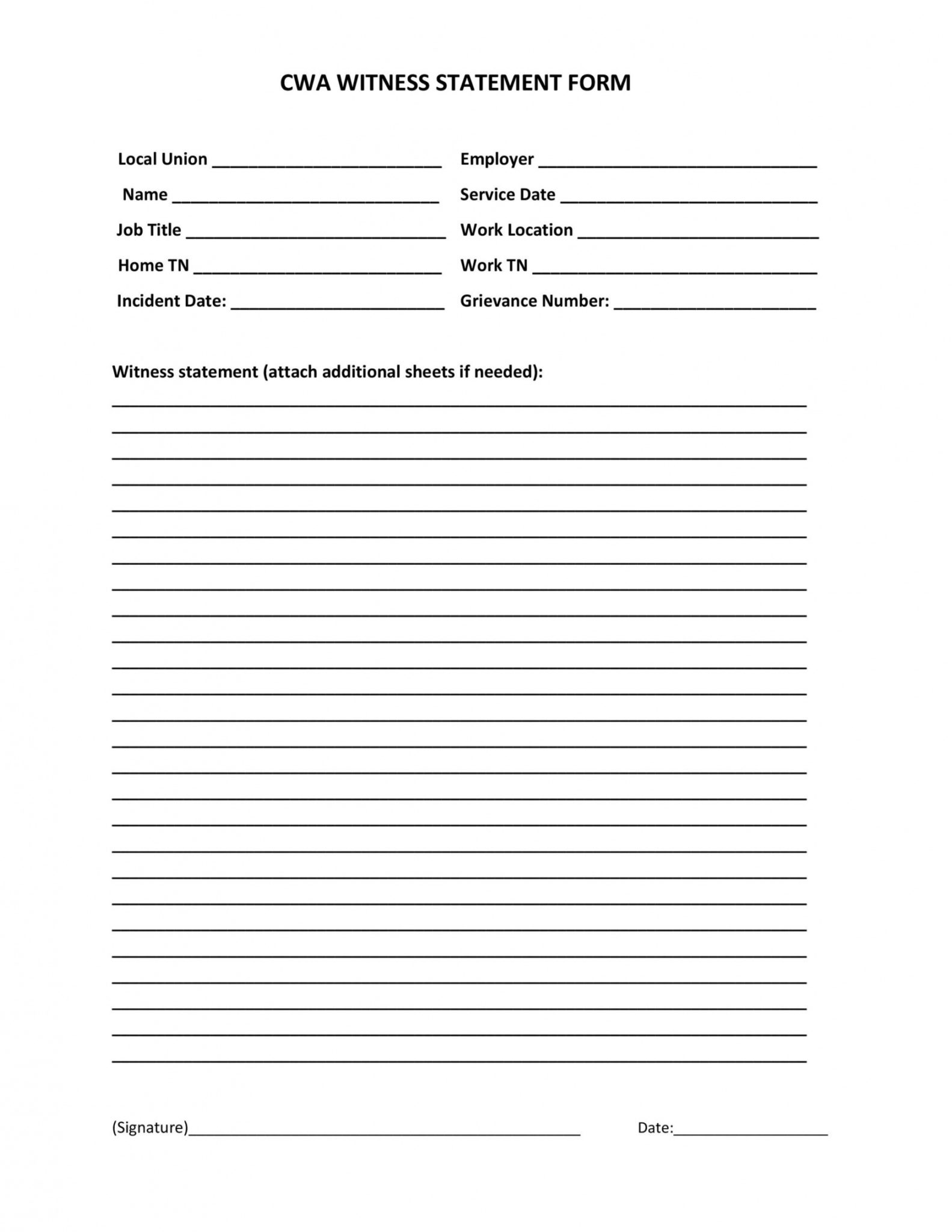 Printable 50 Professional Witness Statement Forms & Templates ᐅ Witness ...