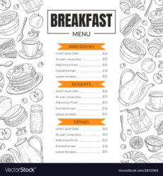 printable breakfast menu template design for restaurant breakfast menu template pdf