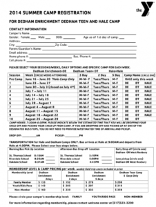 printable camp registration forms pdf  fill online printable sports camp registration form template word