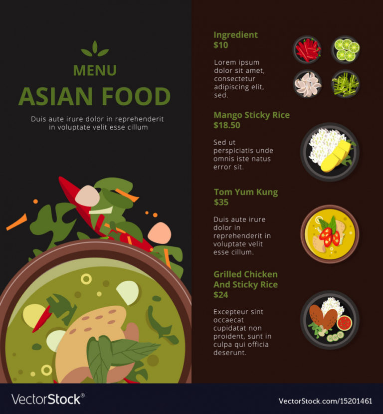 Asian Restaurant Menu Template