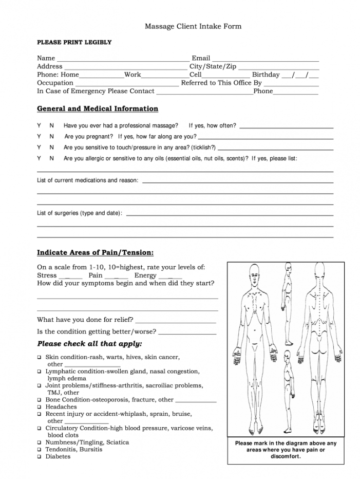 Printable Massage Intake Form Fill Out And Sign Printable Pdf Template Signnow Massage Therapy