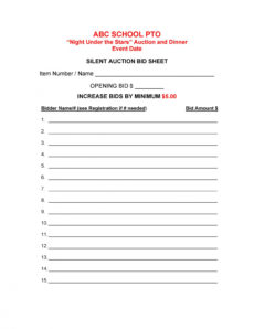 sample 40 silent auction bid sheet templates word excel ᐅ silent auction registration form template example