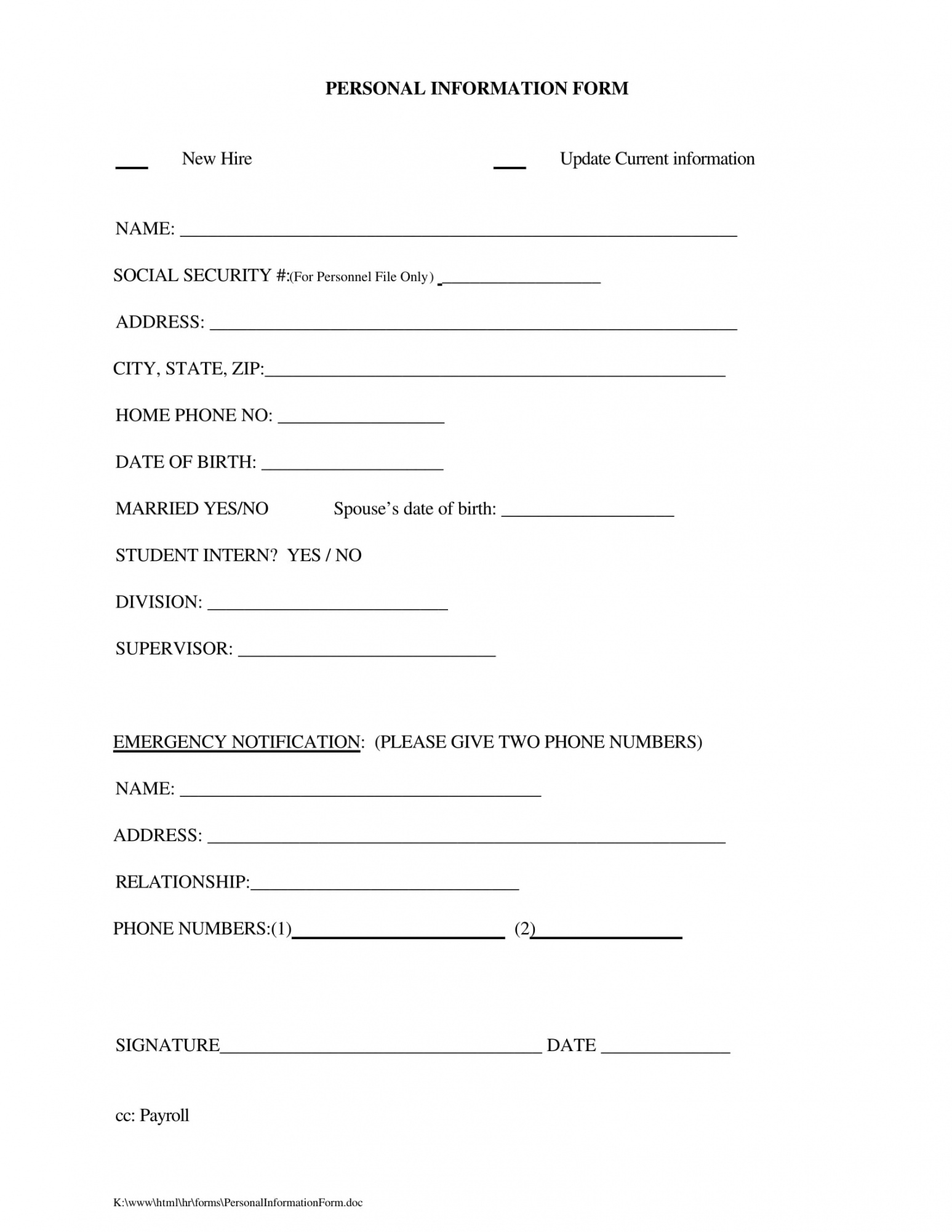 sample free 16 personal information forms in pdf  ms word  excel personal information request form template excel