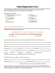 sample free 22 hotel registration forms in pdf  ms word hotel application form template sample