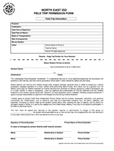 sample indemnity form  fill online printable fillable blank field trip release form template sample