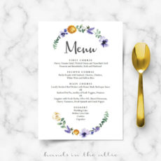 sample purple floral wedding buffet menu template wedding buffet menu template pdf