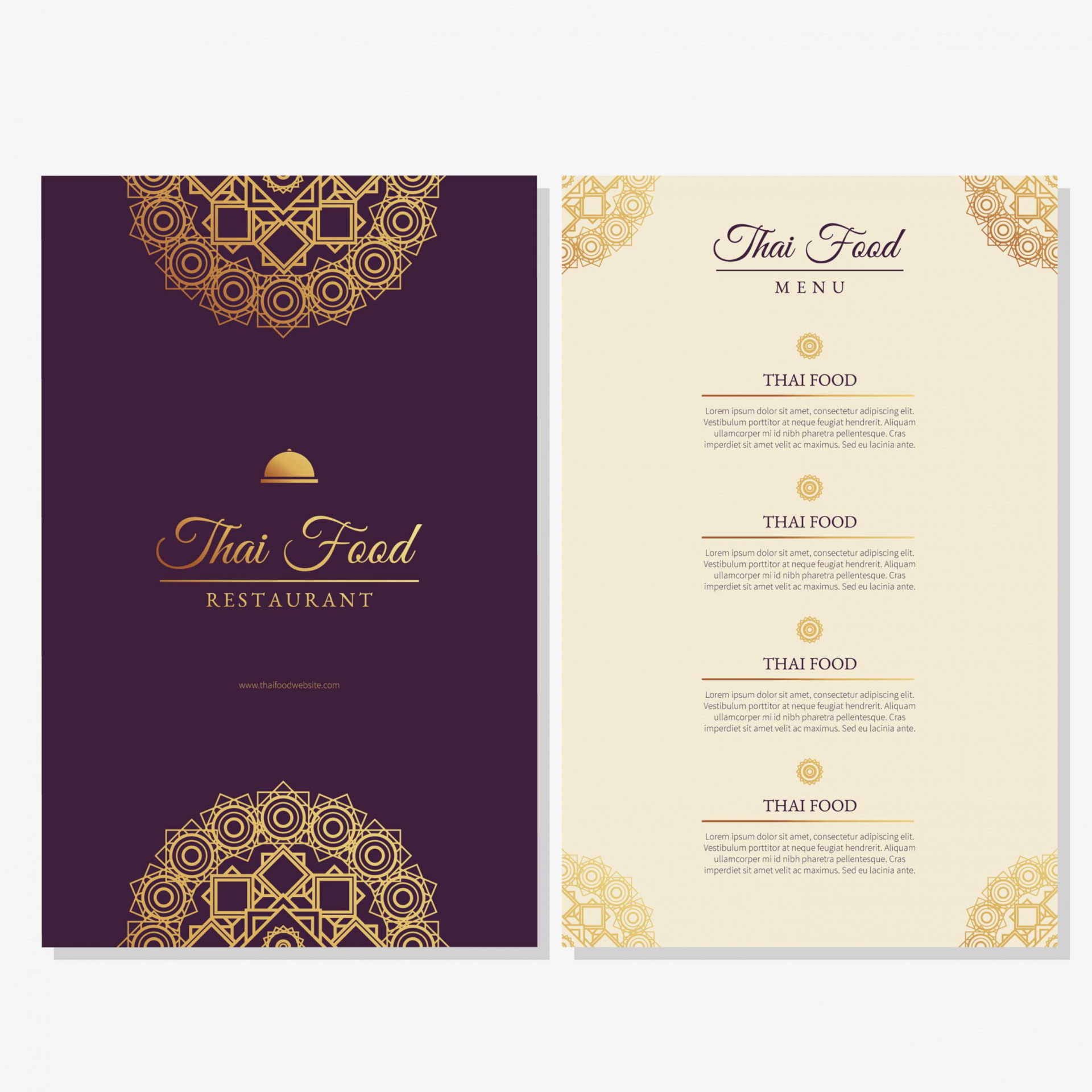 Sample Thai Food Restaurant Menu Template Download Free Vectors Asian ...