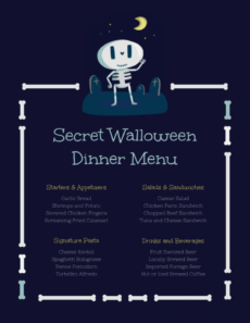 bones halloween menu template halloween menu template sample