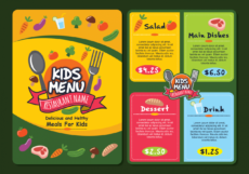 cute colorful kids menu template  download free vectors restaurant kids menu template word