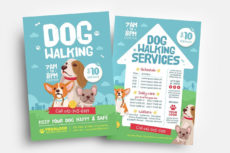 dog walking flyer template  psd ai vector  brandpacks dog walking poster template sample